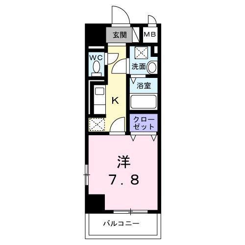 サンライズ 江平中町(1K/1階)の間取り写真