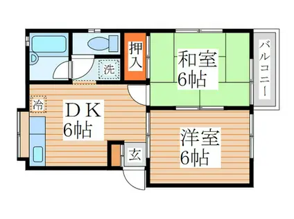 土肥ハイム(2DK/2階)の間取り写真