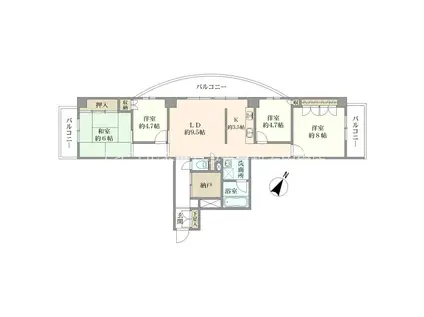 プロローグ青山(4LDK/4階)の間取り写真