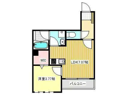 CHERIM試験場前II(1DK/2階)の間取り写真