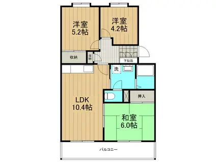 パティオ鵠沼(3LDK/1階)の間取り写真