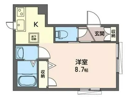 グランシア(ワンルーム/1階)の間取り写真