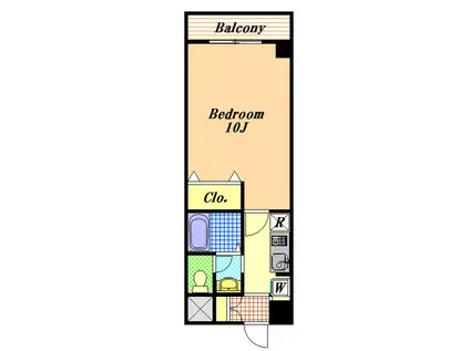 メゾン・フルール(1K/2階)の間取り写真