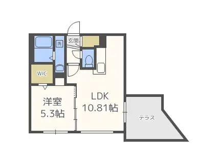 ティエラ二十四軒(1LDK/1階)の間取り写真