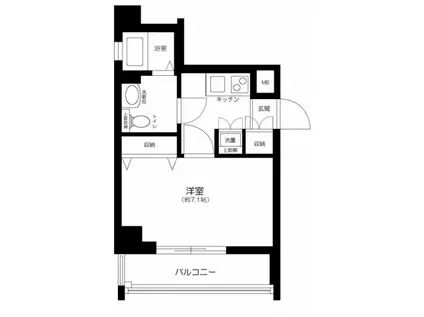 ルリオン清澄白河(1K/2階)の間取り写真