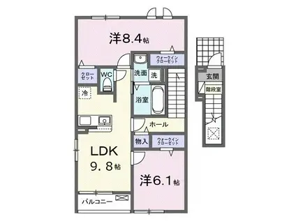 サニーコート府中(2LDK/2階)の間取り写真