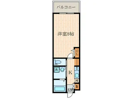 ルミエール阪神尼崎(1K/3階)の間取り写真