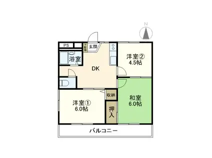 メゾン羽太(3DK/2階)の間取り写真