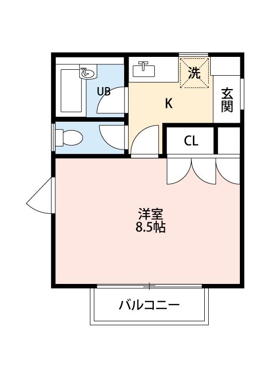 メゾン北山(1K/1階)の間取り写真