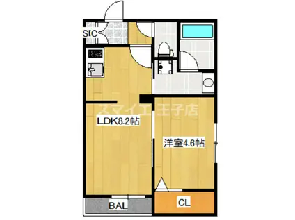 エトワール下丸子(1K/3階)の間取り写真