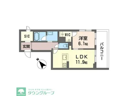 鎌倉市由比ガ浜2丁目マンション (1LDK/3階)の間取り写真