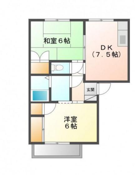 サンシャインT(2DK/2階)の間取り写真