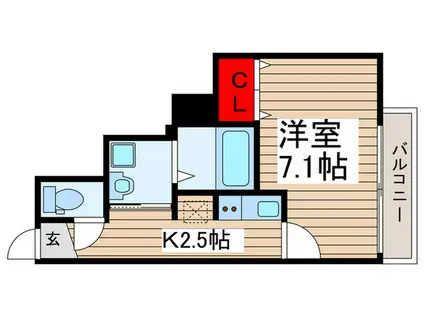 アムール(1K/1階)の間取り写真