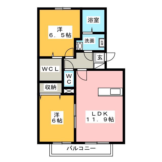 クレイン(2LDK/1階)の間取り写真