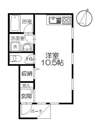 CASA MODERNO(ワンルーム/1階)の間取り写真