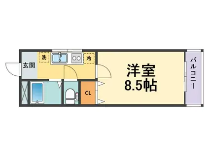 フレンズA棟(1K/3階)の間取り写真