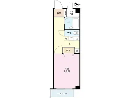 ルミエール笹塚(1K/6階)の間取り写真