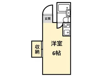 コーポ伊勢(ワンルーム/2階)の間取り写真