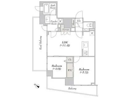 LUMIEC KITASHINAGAWA(2LDK/8階)の間取り写真