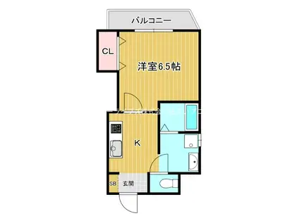 ディーエーピー大和田(1K/2階)の間取り写真