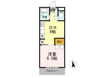 スイートピアFUJI B棟(1DK/3階)の間取り写真