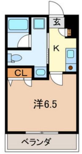 ヴァンヴェール(1K/2階)の間取り写真