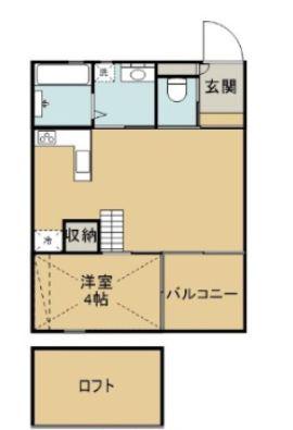 LARGO B棟(1LDK/1階)の間取り写真