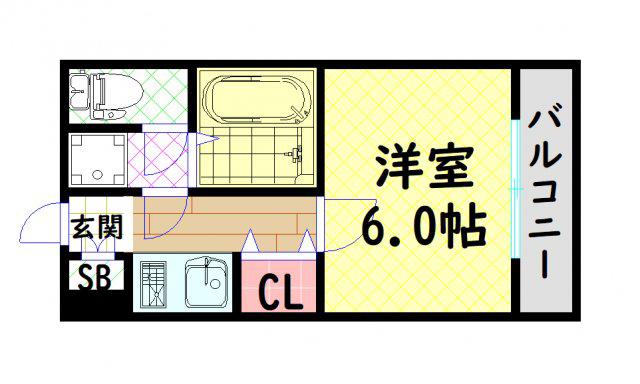 マルシェ九条(ワンルーム/1階)の間取り写真