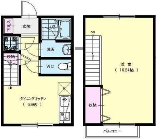 ベイフロント根岸(1DK/1階)の間取り写真