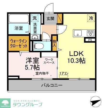 プランドール A(1LDK/3階)の間取り写真