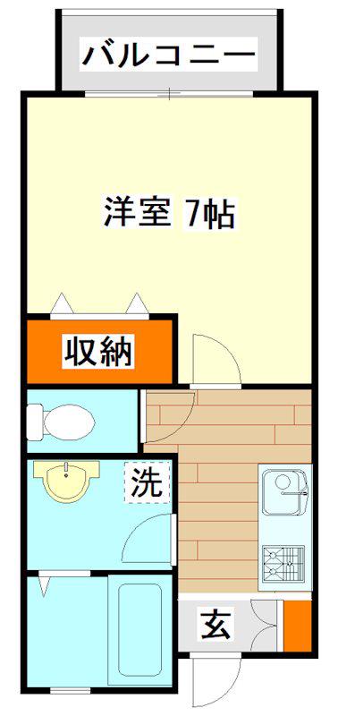 グリーンハイツ(1K/1階)の間取り写真
