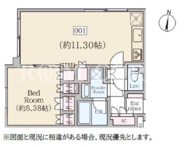 REVERESIDENCE初台(1LDK/1階)の間取り写真