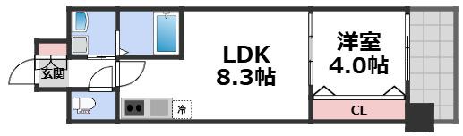 スプランディッドあびこ駅前(1LDK/2階)の間取り写真