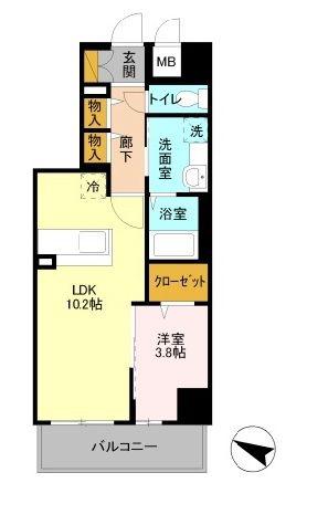 GRAN COURT YONO(2LDK/8階)の間取り写真