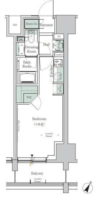 ONE ROOF RESIDENCE TAMACHI(ワンルーム/7階)の間取り写真