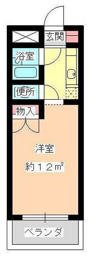 ロッキーコート太子(1K/9階)の間取り写真