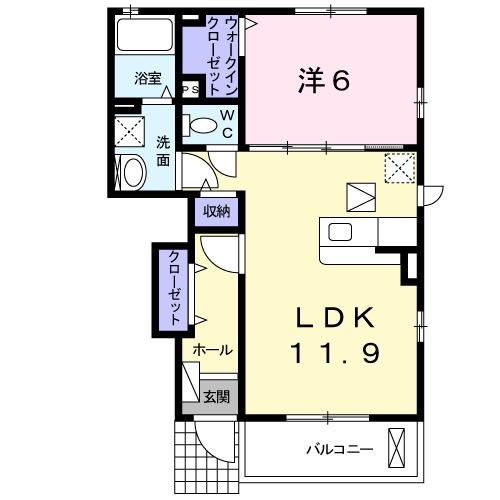 サニー・フォレスト(1LDK/1階)の間取り写真
