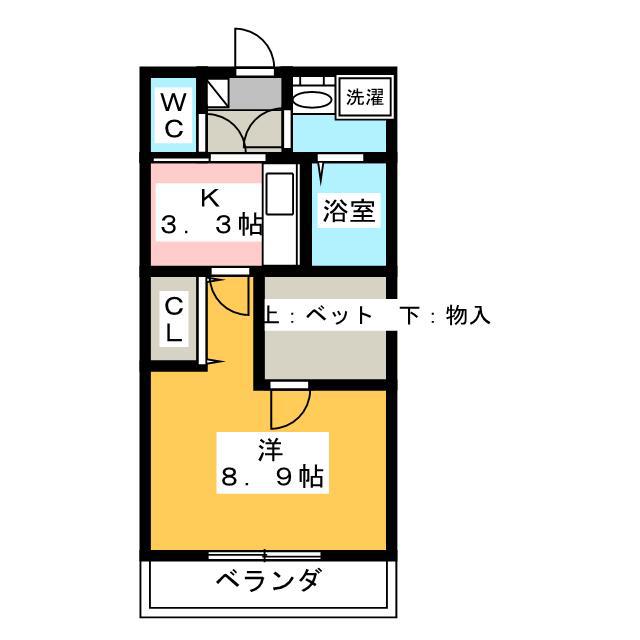ROOTS(1K/4階)の間取り写真