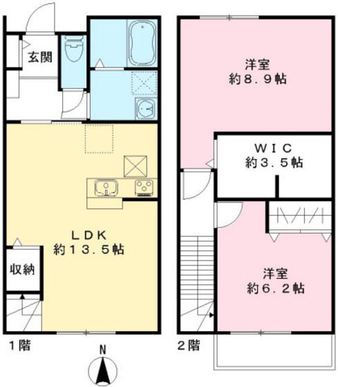 ユアメゾン ル フォレ弐番館(2LDK/1階)の間取り写真