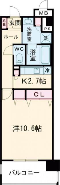 KAISEI新神戸(1K/7階)の間取り写真