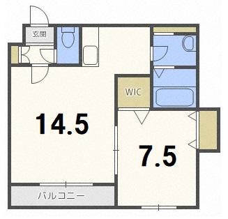 クラリス菊水V(1LDK/4階)の間取り写真