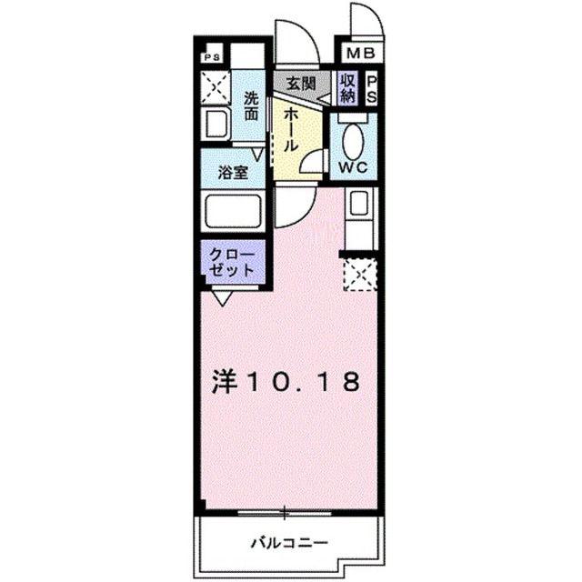 フランリュエルルナ(ワンルーム/1階)の間取り写真