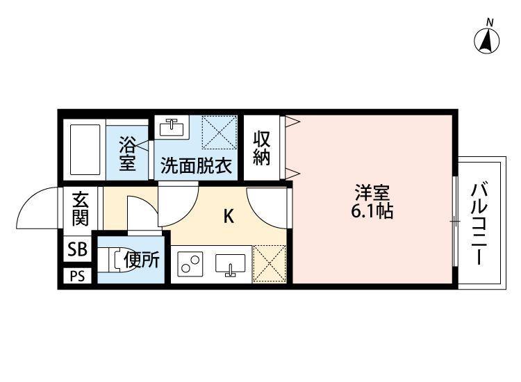 VILLAGE 響 二号館(1K/2階)の間取り写真