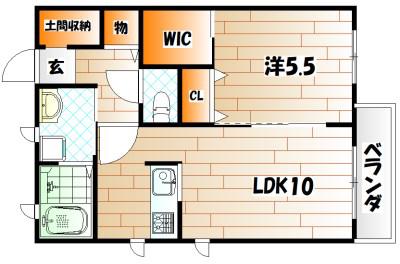ヴィレッタ浅生 (1LDK/2階)の間取り写真