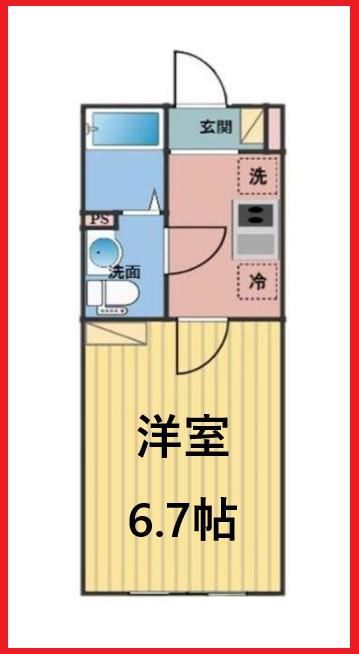 ルミノソ柴又(1K/1階)の間取り写真