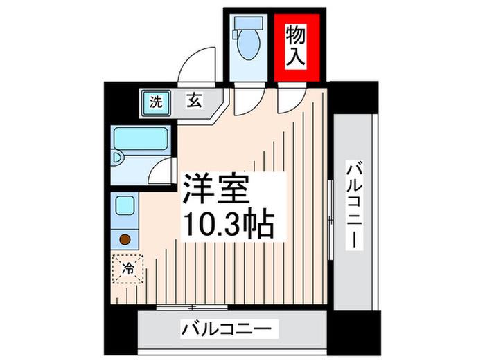 SKガーデン西葛西III(ワンルーム/8階)の間取り写真