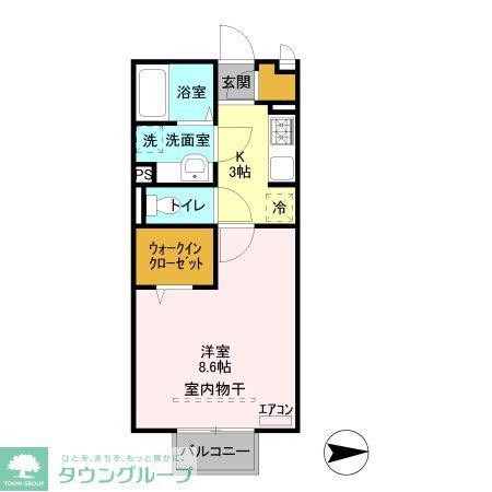 プレシャス育英(1K/2階)の間取り写真