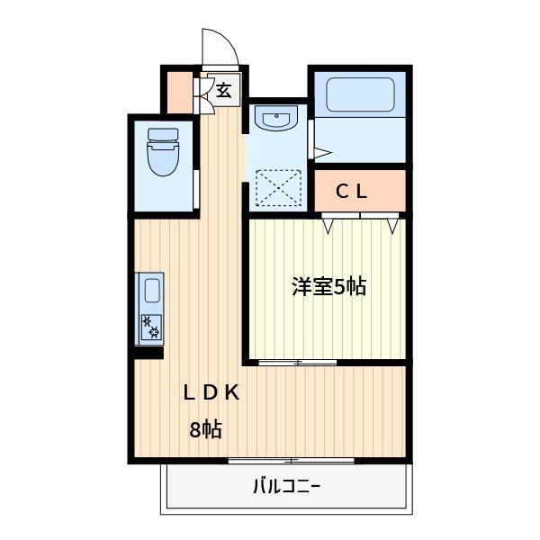 フルレゾン(1LDK/2階)の間取り写真