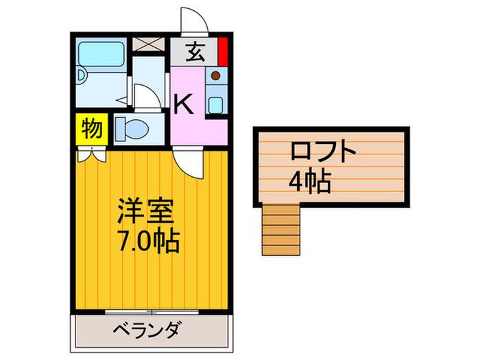 エステート明和I(1K/1階)の間取り写真