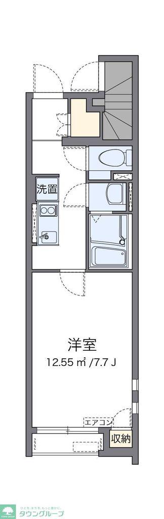 クレイノソレイユV(1K/1階)の間取り写真